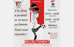 ⚽️🔴Recrutement Sections Féminines 🔴⚽️